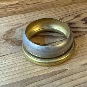 Vintage Brass and Silver Material Bangles